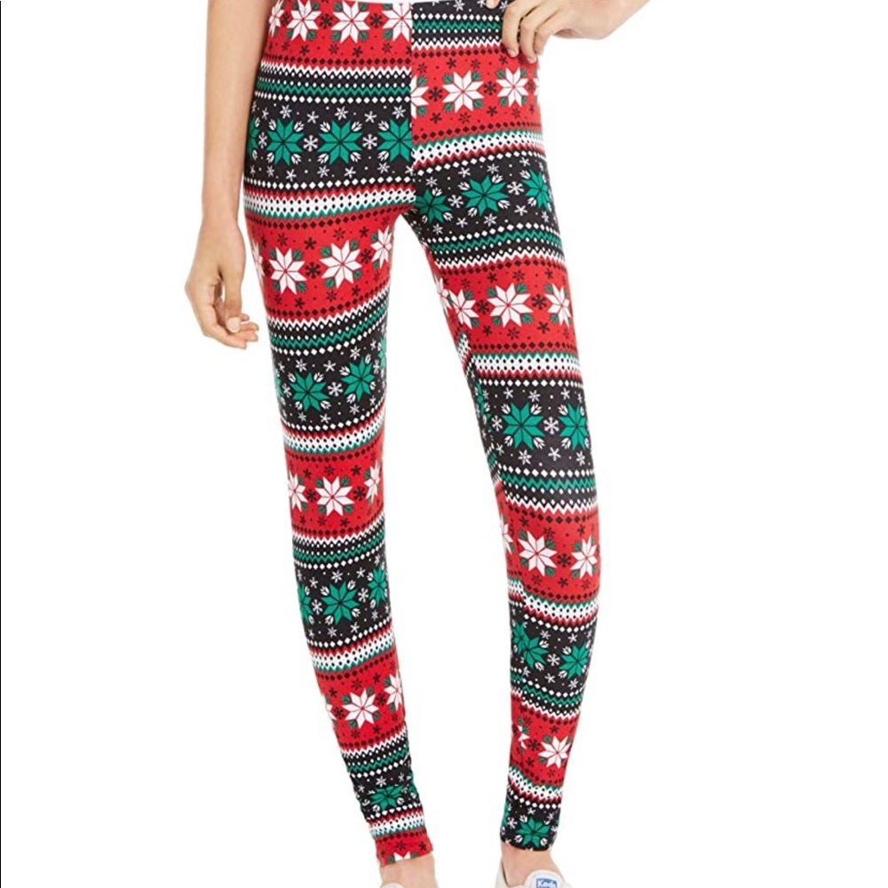 Planet Gold Juniors’ Holiday Snowflake Leggings